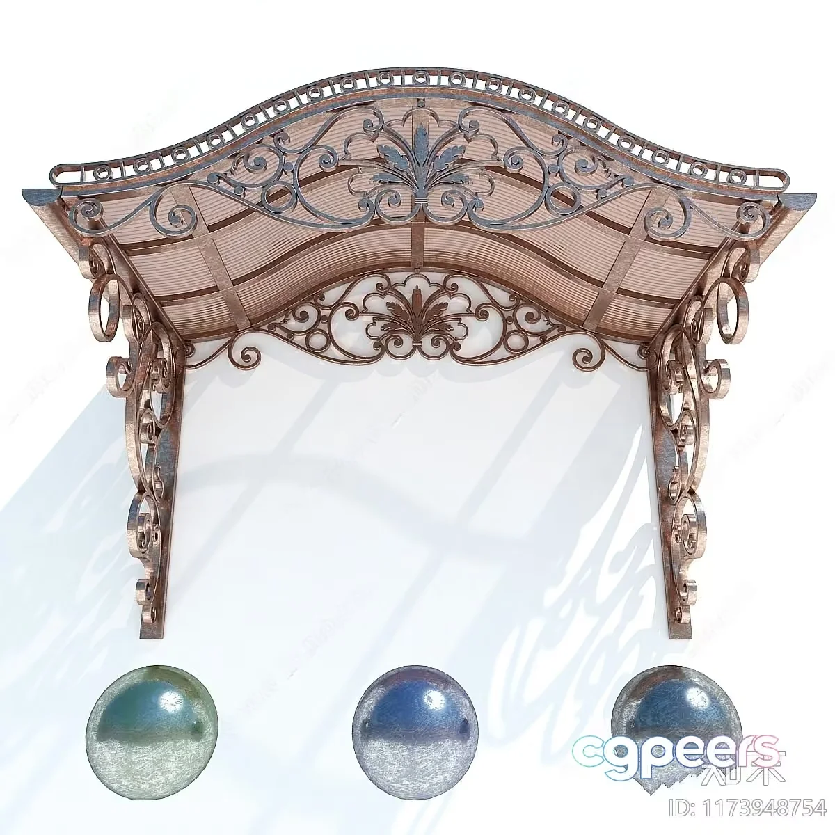 A Decorative Metal Archway 3D Model – 11872 – VRAY Render
