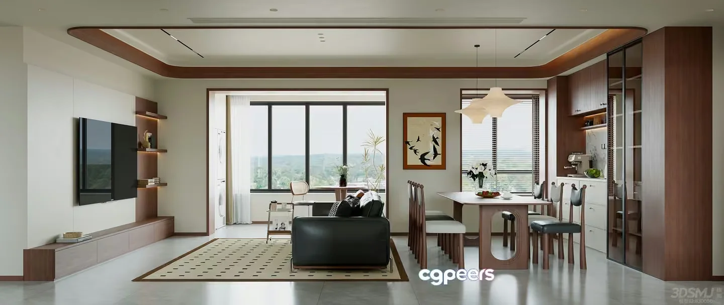Modern Living Room 3D Model – 964 – VRAY Render