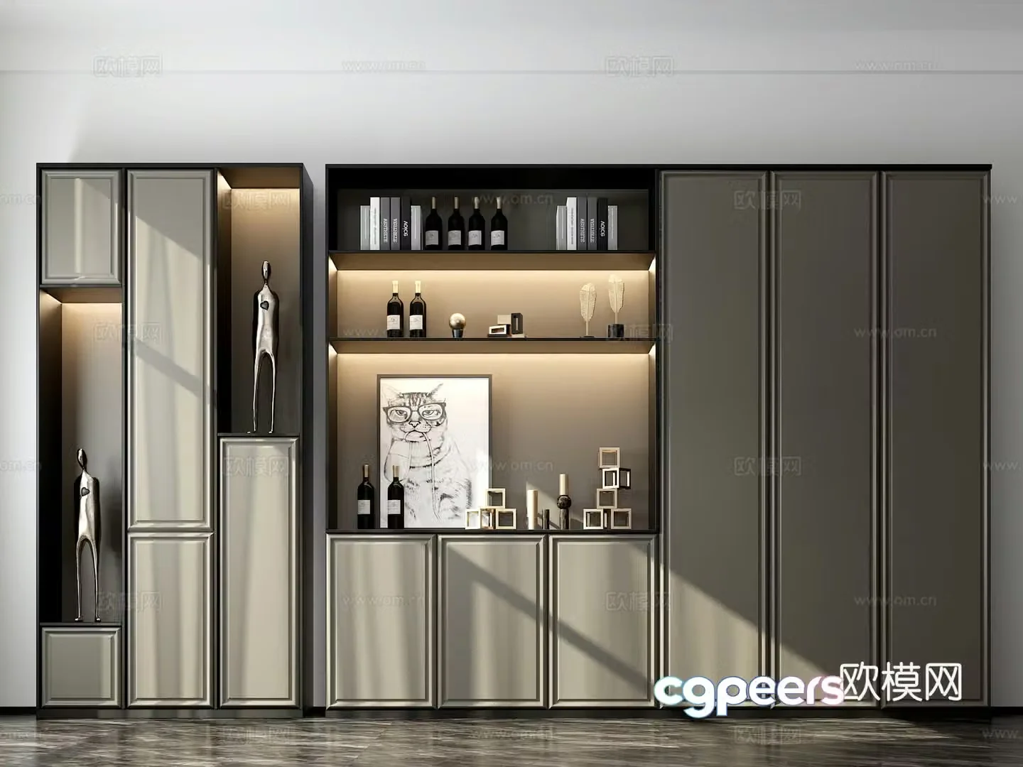 Simple European wine cabinet display cabinet decorative cabinet cabinet 201213d model