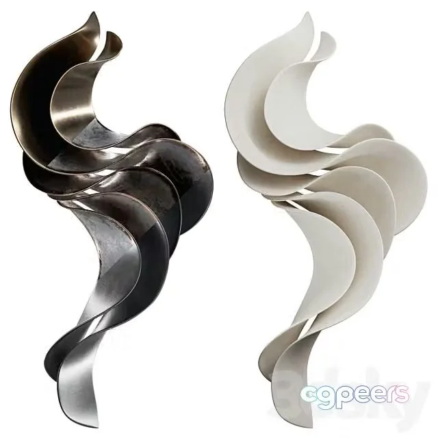 3ds Max Free – Wall Sculpture Abstract Wave Vasso Fragkou 06