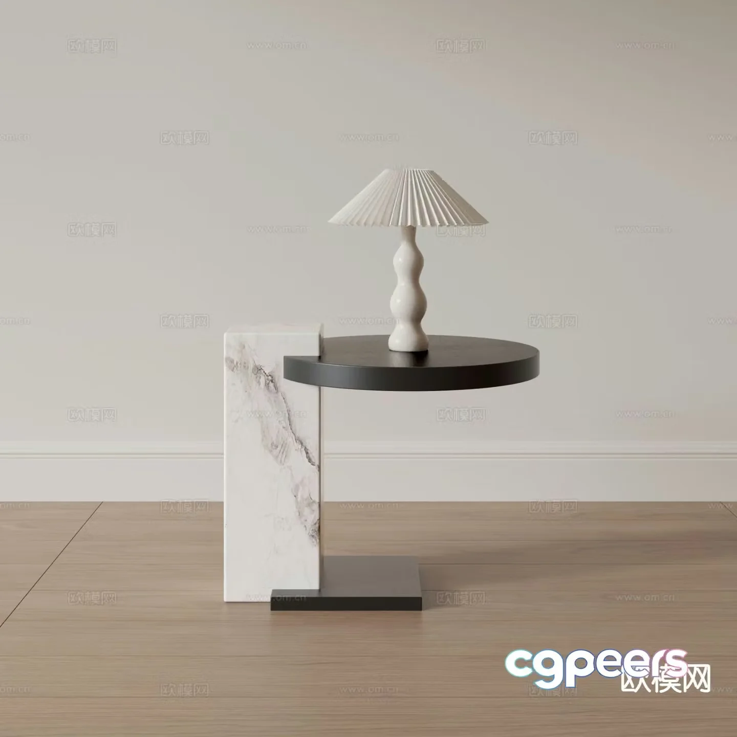 Italian corner table round table side table 3D model