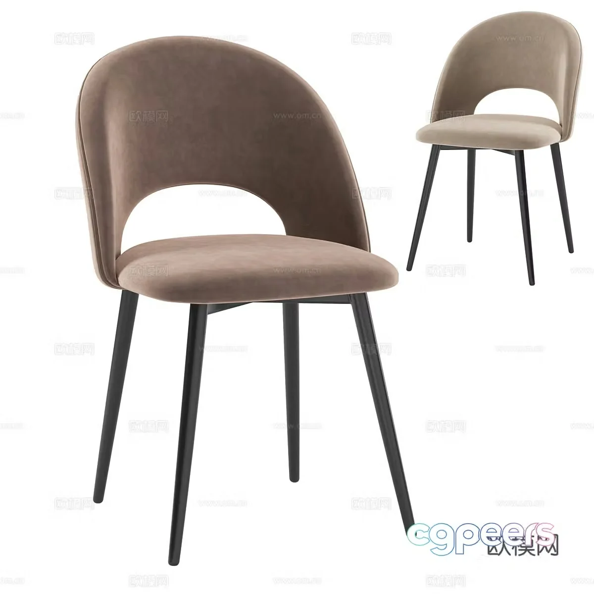 New Chinese style dining chair book chair single chair 3d model