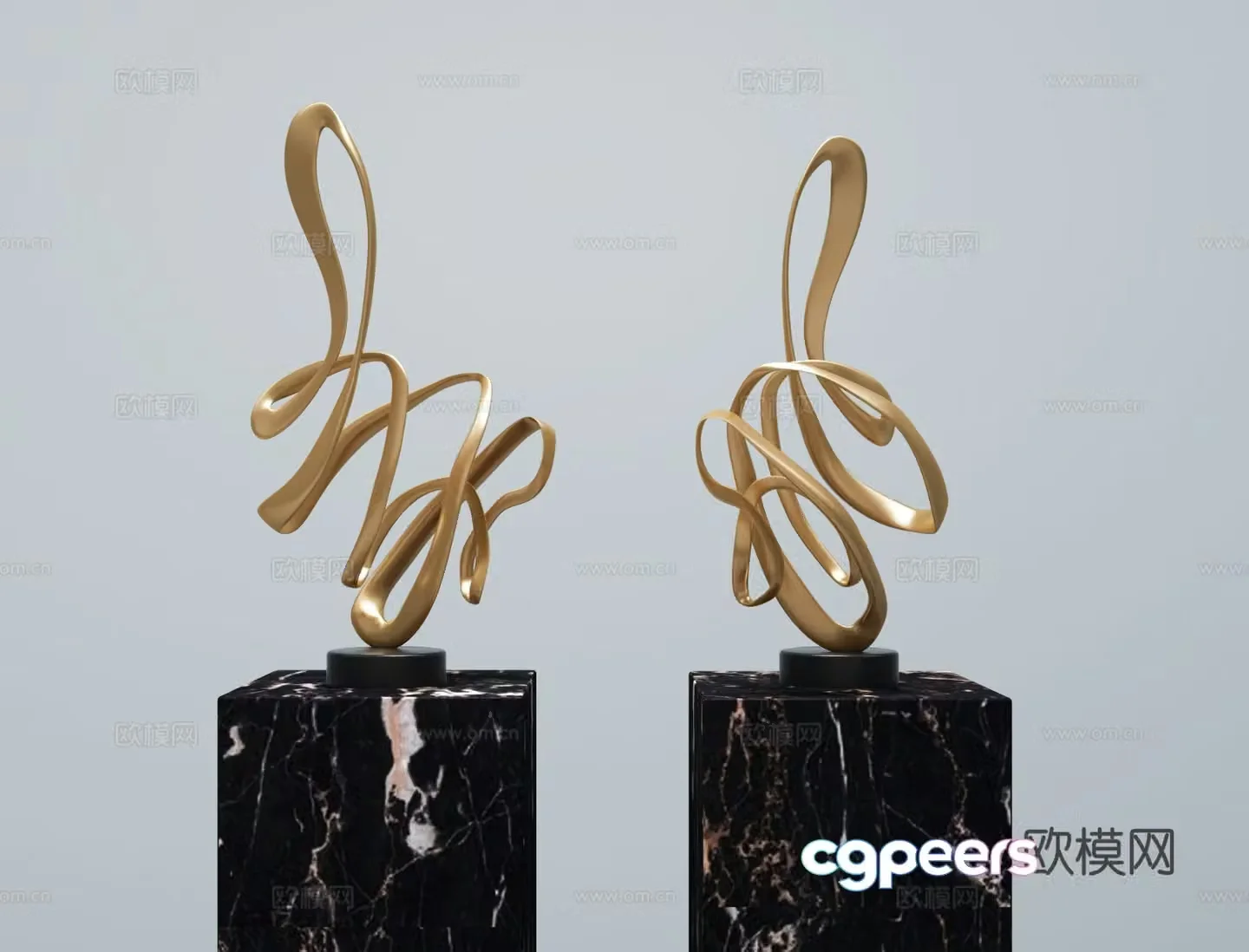 Modern metal sculpture ornaments artwork 3d model