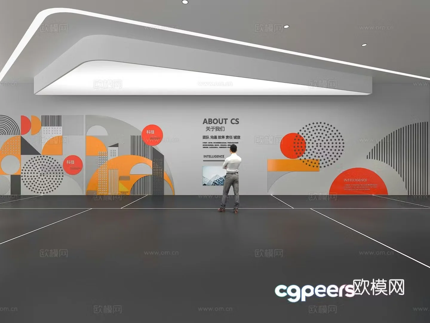 Cultural wall Corporate culture wall Display wall Theme wall Exhibition hall Campus culture Corridor 3D model