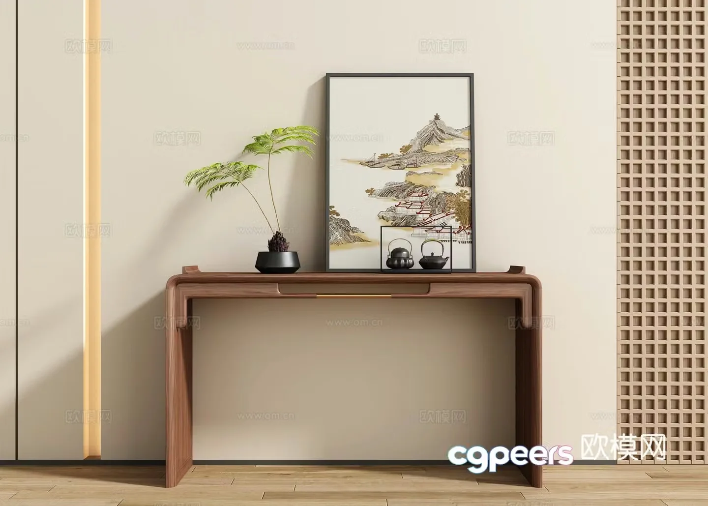 New Chinese style entrance hall 3D model