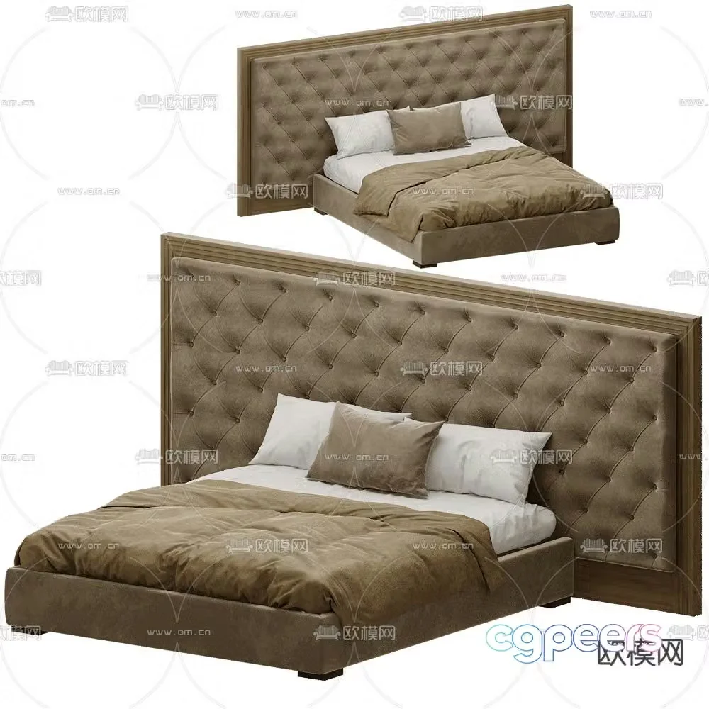Porada double bed 3d model