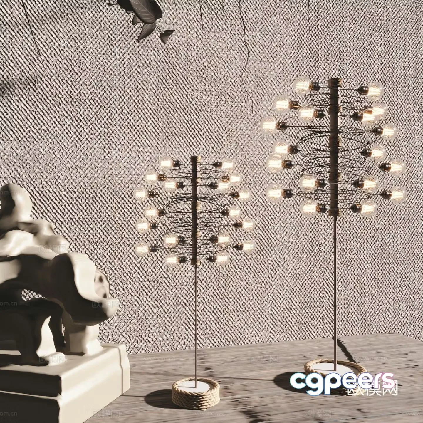 Modern Wasabi Floor Lamp Multi-head Floor Lamp Decorative Lamp 3D Model