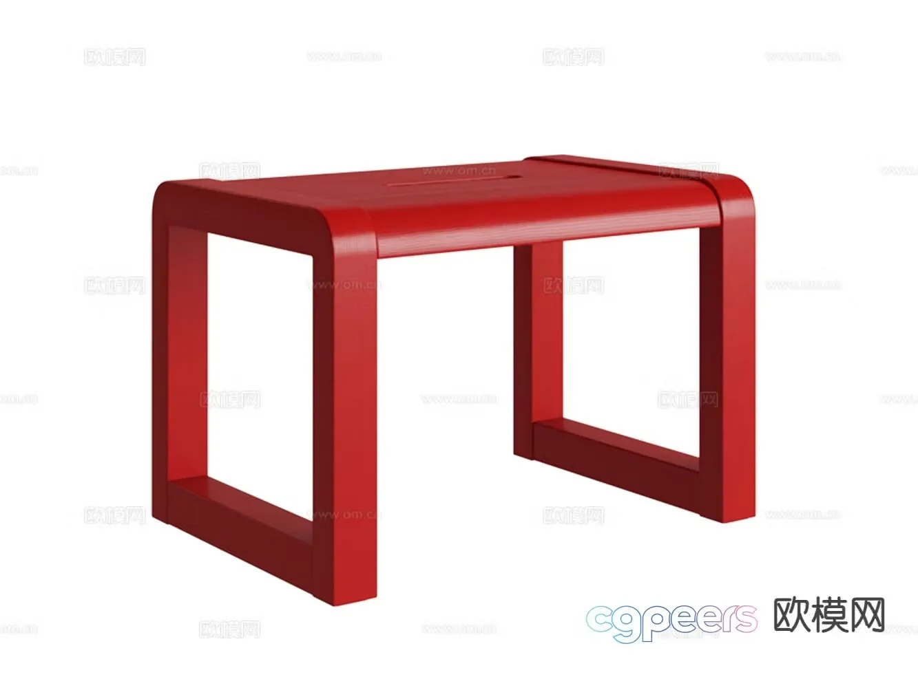 Stool low stool square stool 3d model