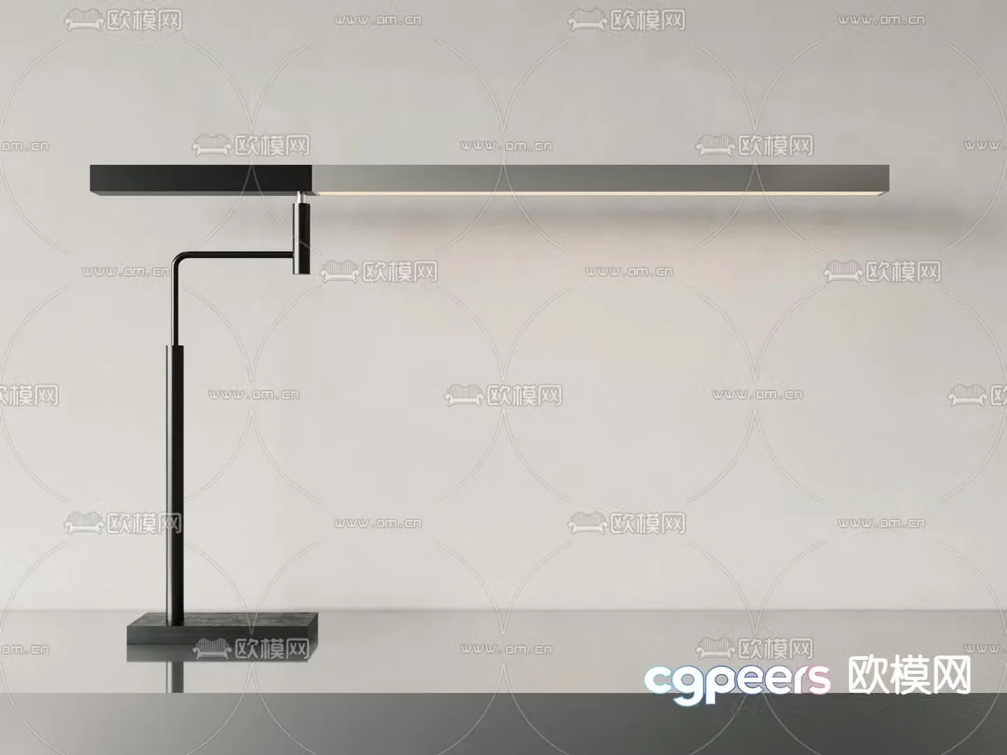 Black bar table lamp 3d model