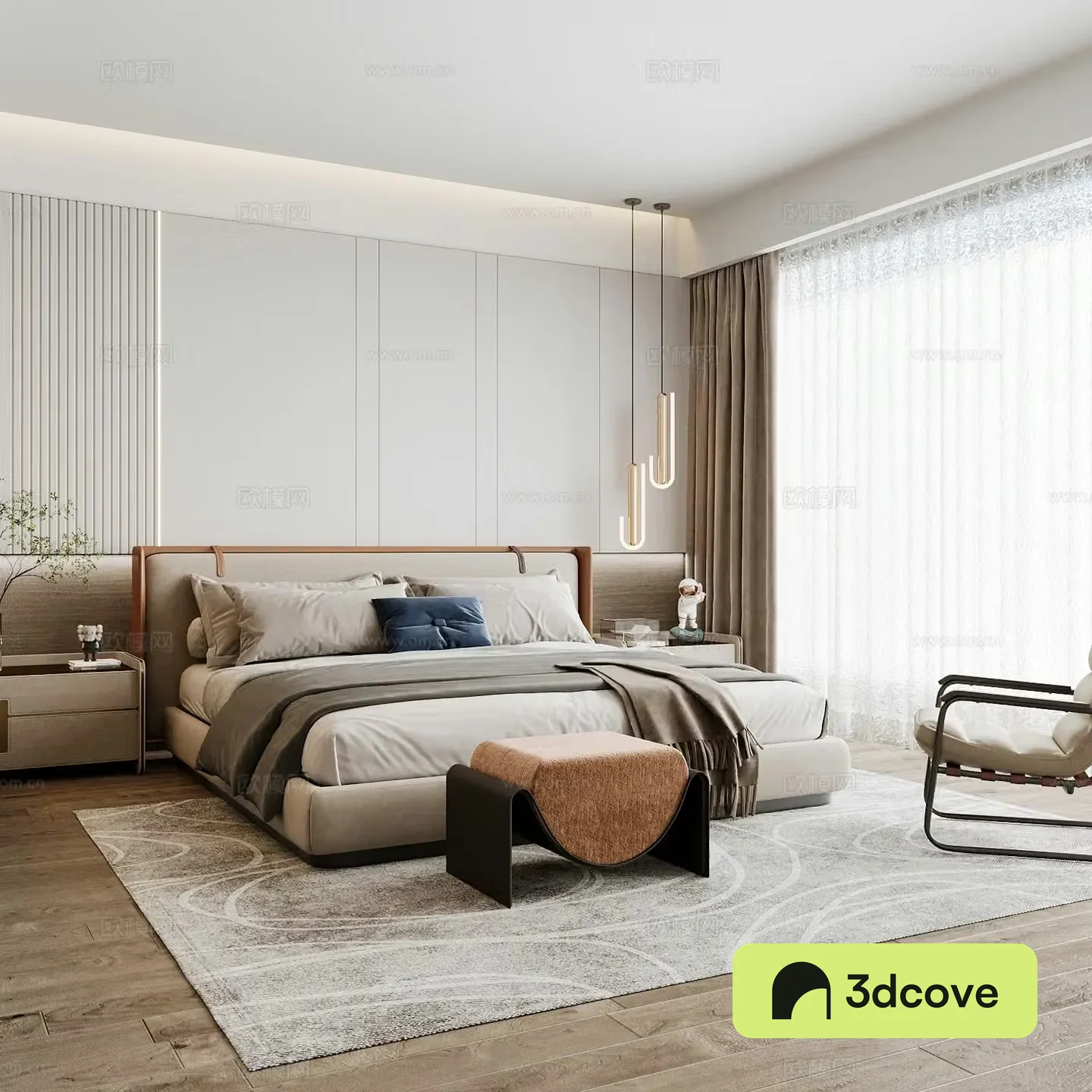 Modern home bedroom Modern bedroom Italian bedroom Simple bedroom Italian bed