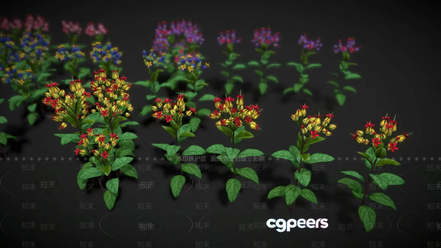 A Garden Of Flowers 3D Model – 18374 – VRAY Render