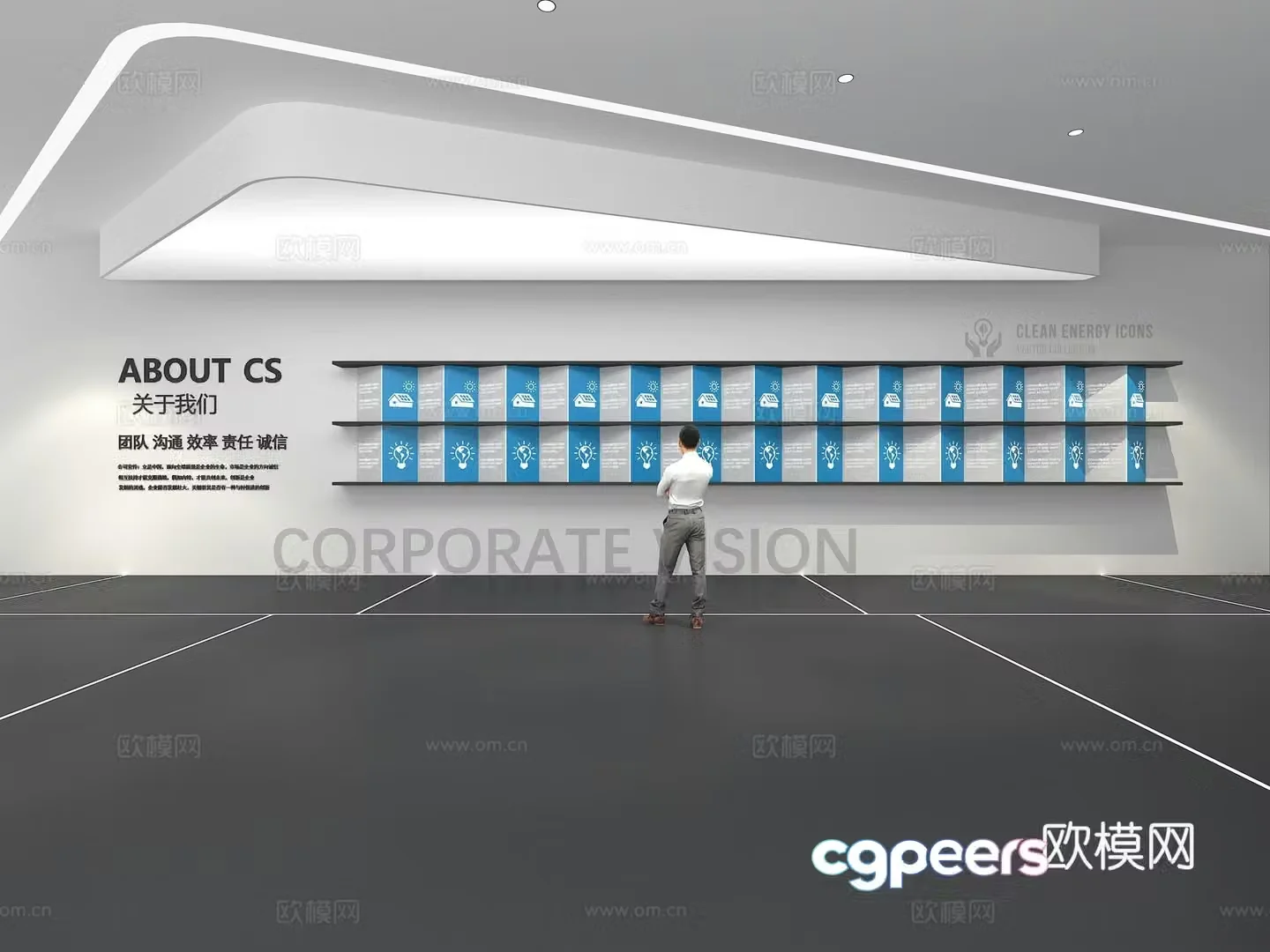 Cultural wall Corporate culture wall Display wall Theme wall Exhibition hall Campus culture Corridor 3D model