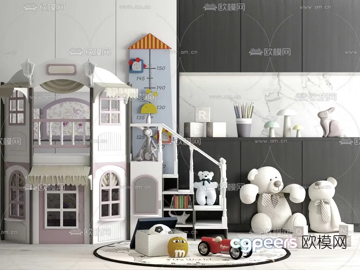 Modern children’s castle toy ornaments 3D model