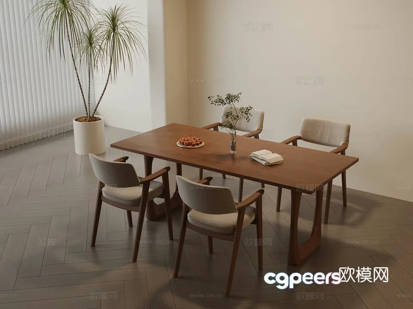 Dining table modern dining table chair 3d model