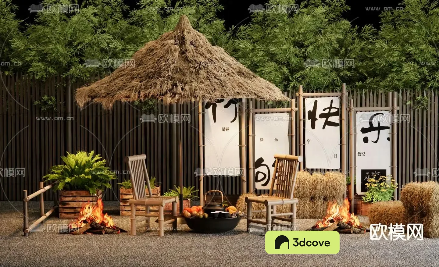Outdoor tables and chairs Bamboo outdoor chairs