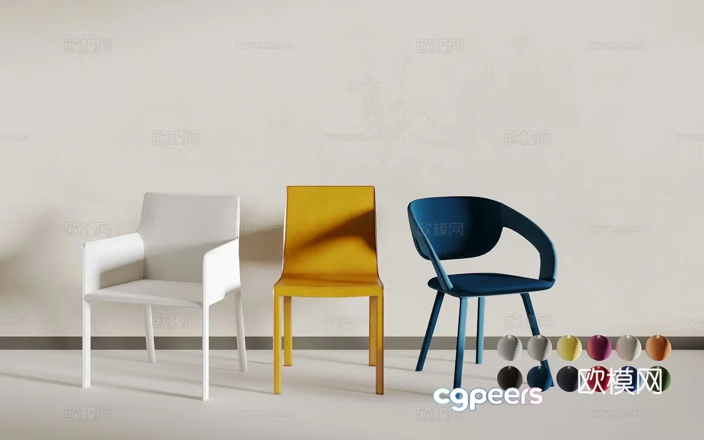Modern dining chair 3d model