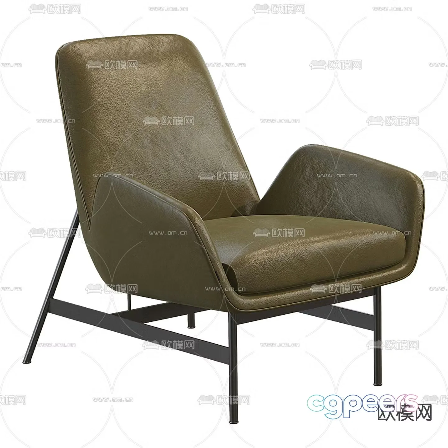 Leather chair lounge chair 3d model