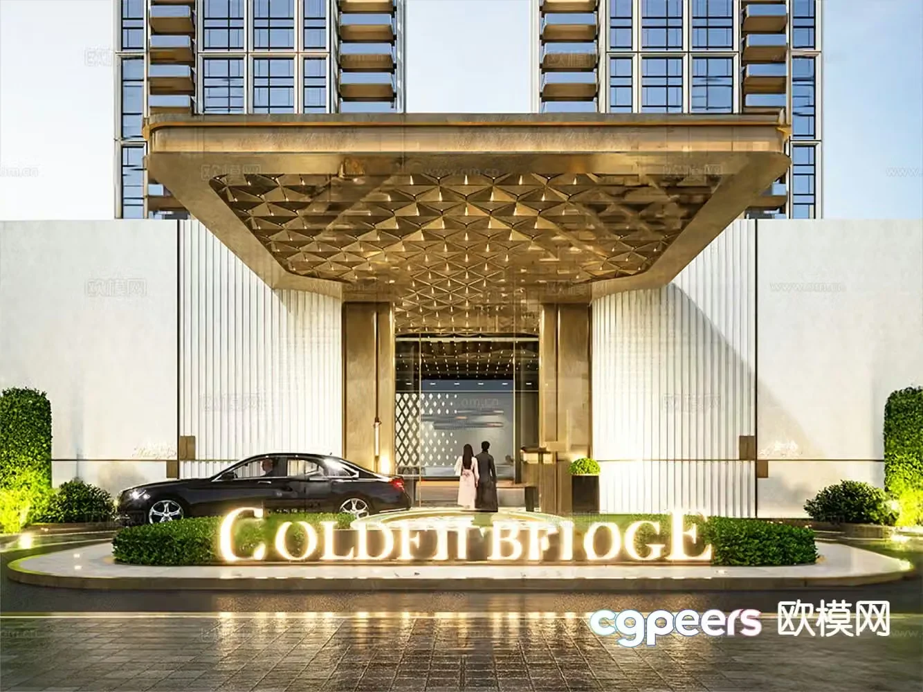 Affordable luxury high-rise residential Shanghai-style mansion Greentown Shanghai-style 3D model