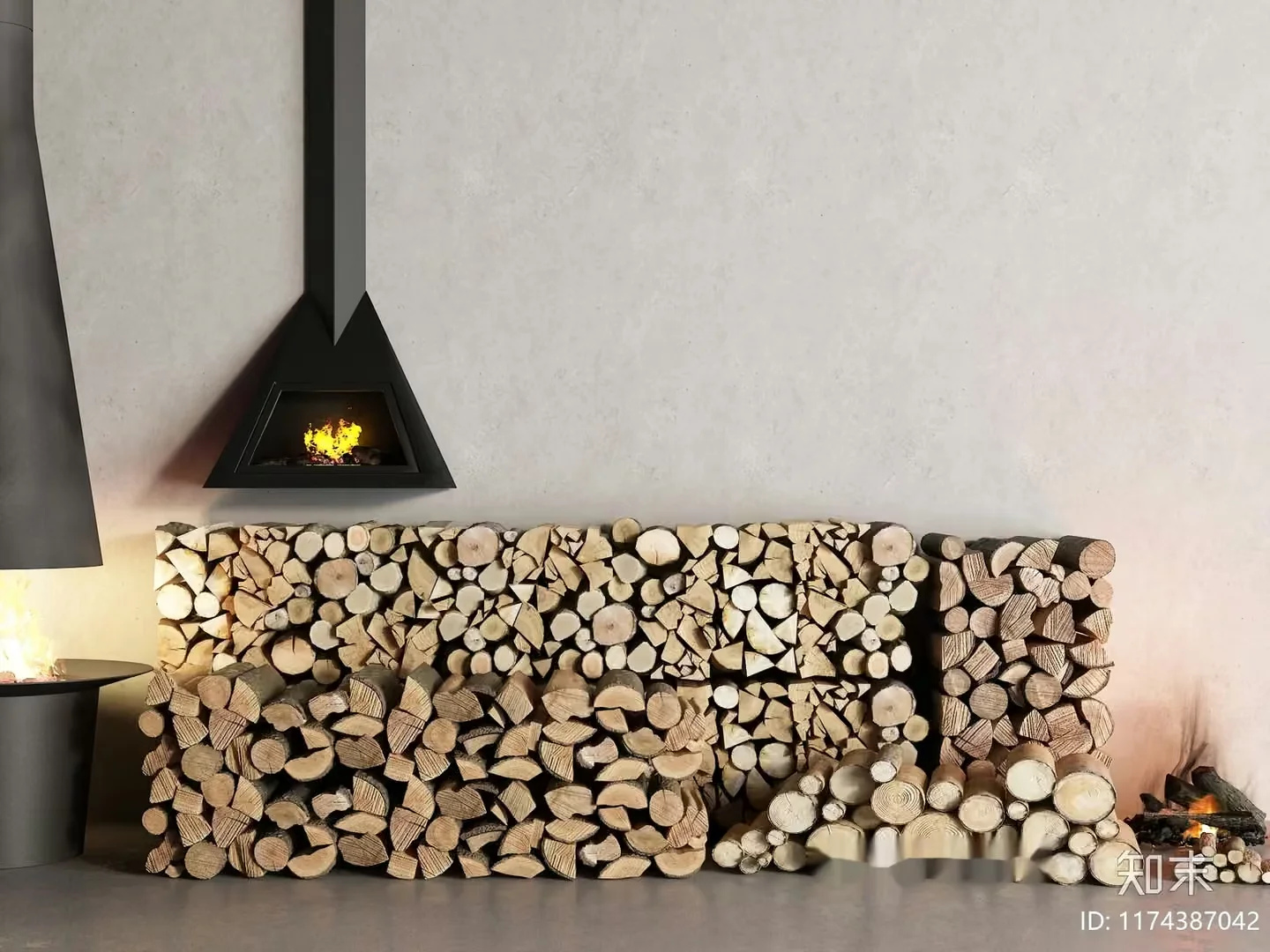 Wooden Log Pile 3D Model – 4873 – VRAY Render