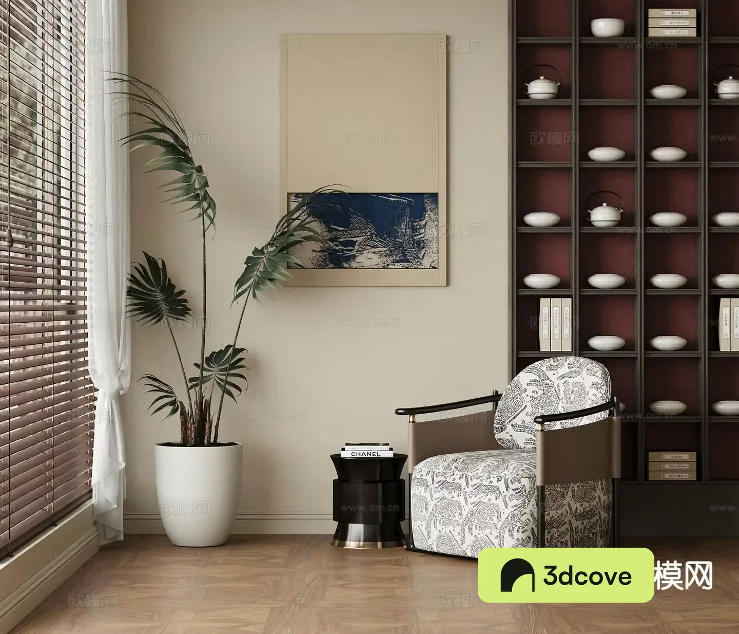 New Chinese style single sofa