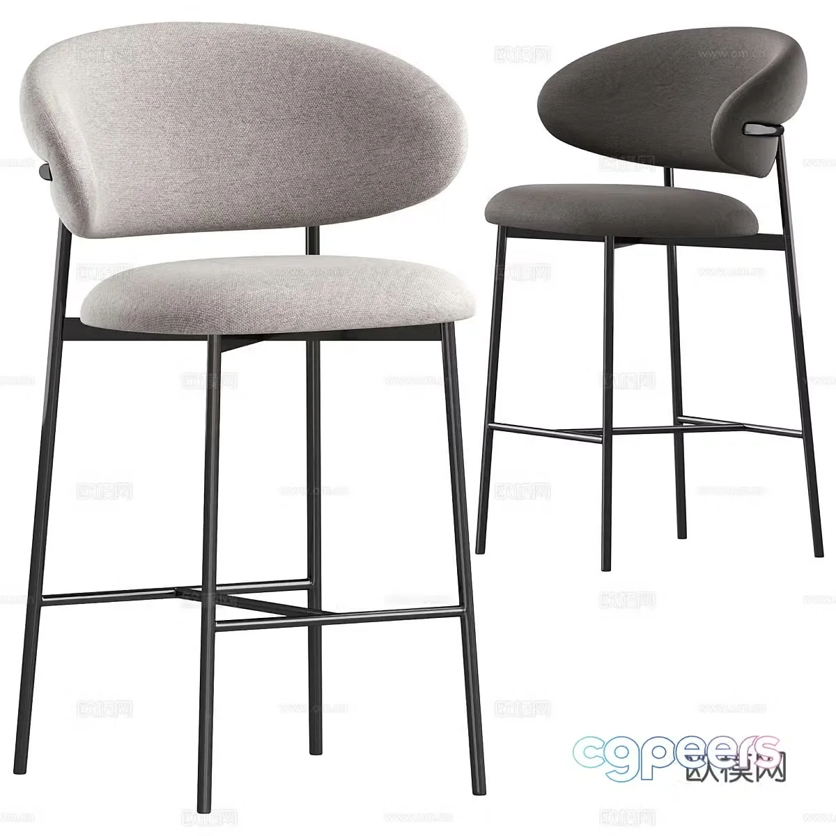 Modern minimalist bar chair 3d model