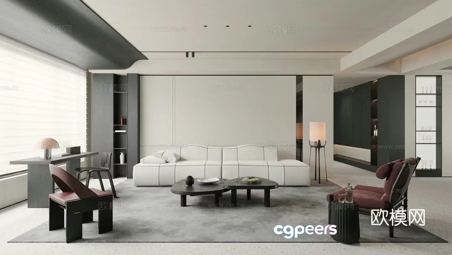 Modern Italian living room 3d model