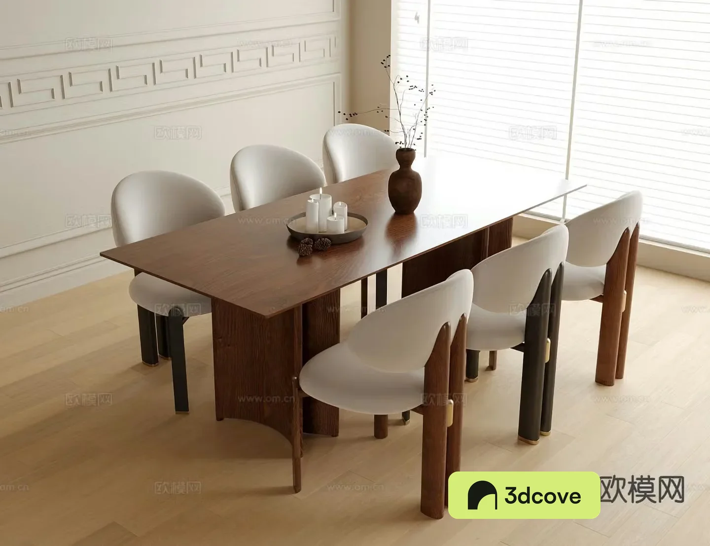 Wabi-sabi dining table and chairs