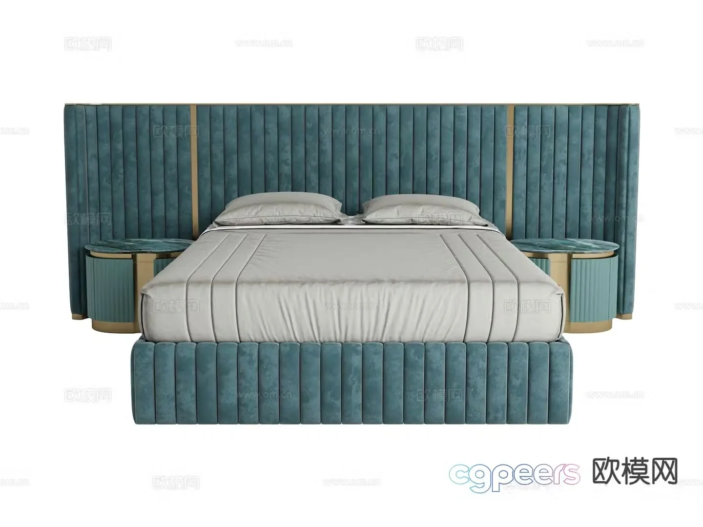 visionnaire Italian light luxury double bed 3D model