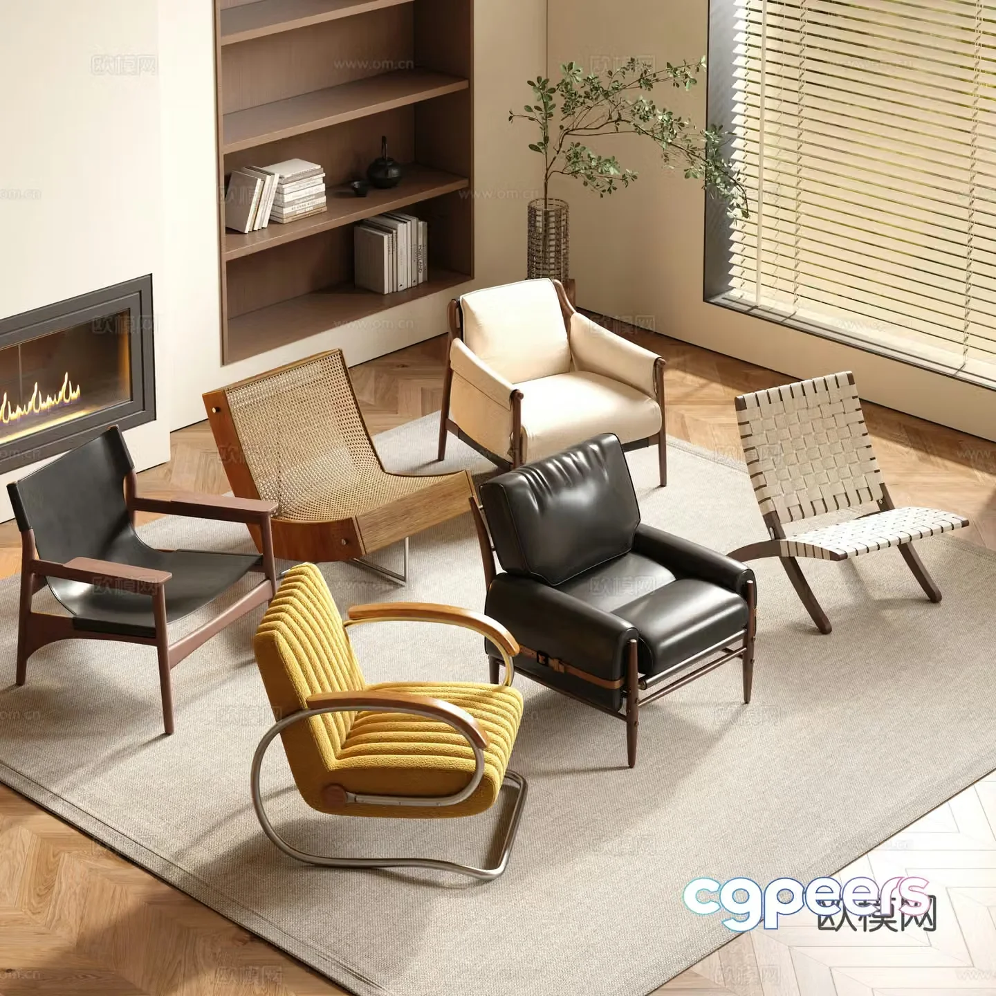 Modern mid-year leisure chair 3d model