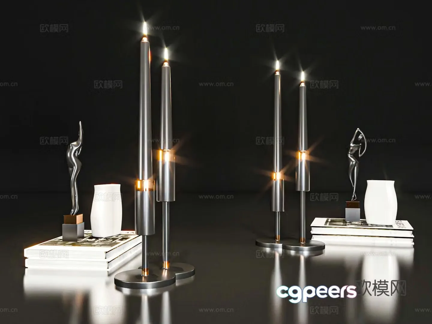 Desktop ornaments Candlestick lamp Book 3D model