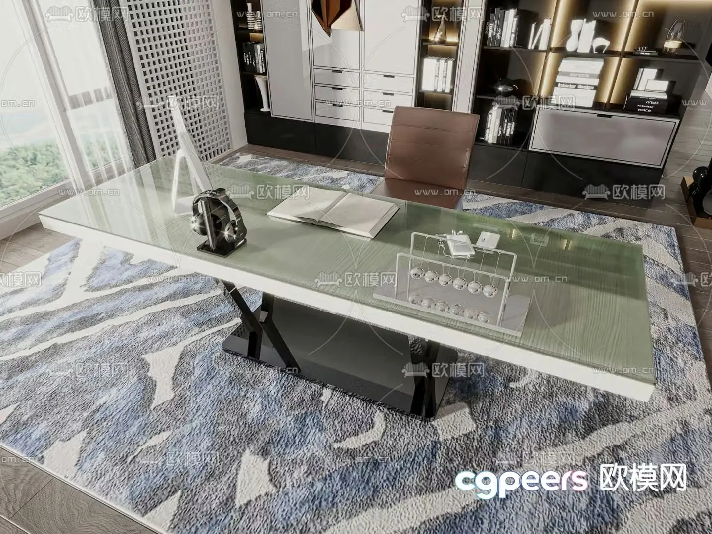 Office desk and chair 3d model