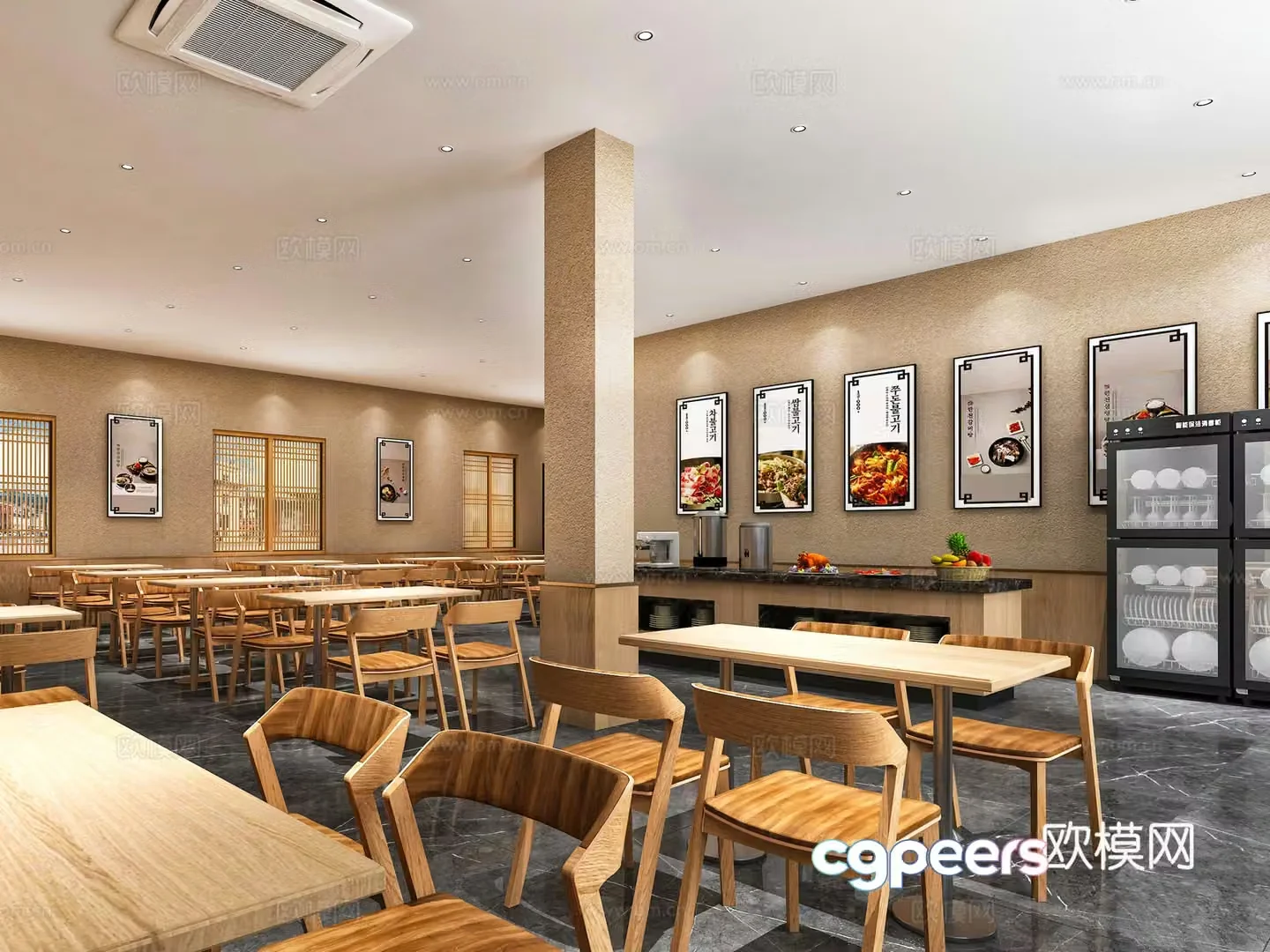 Korean senior canteen 3D model