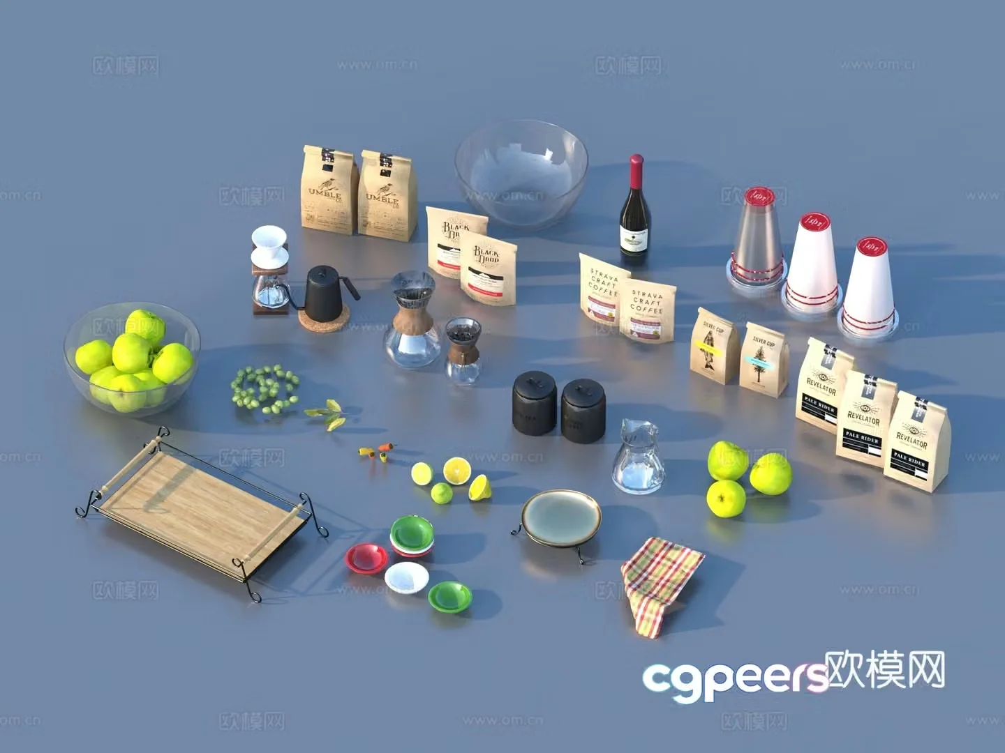 packaging box food kitchen utensils 3d model