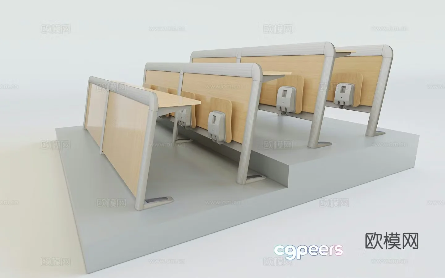 3d model of desk and chair