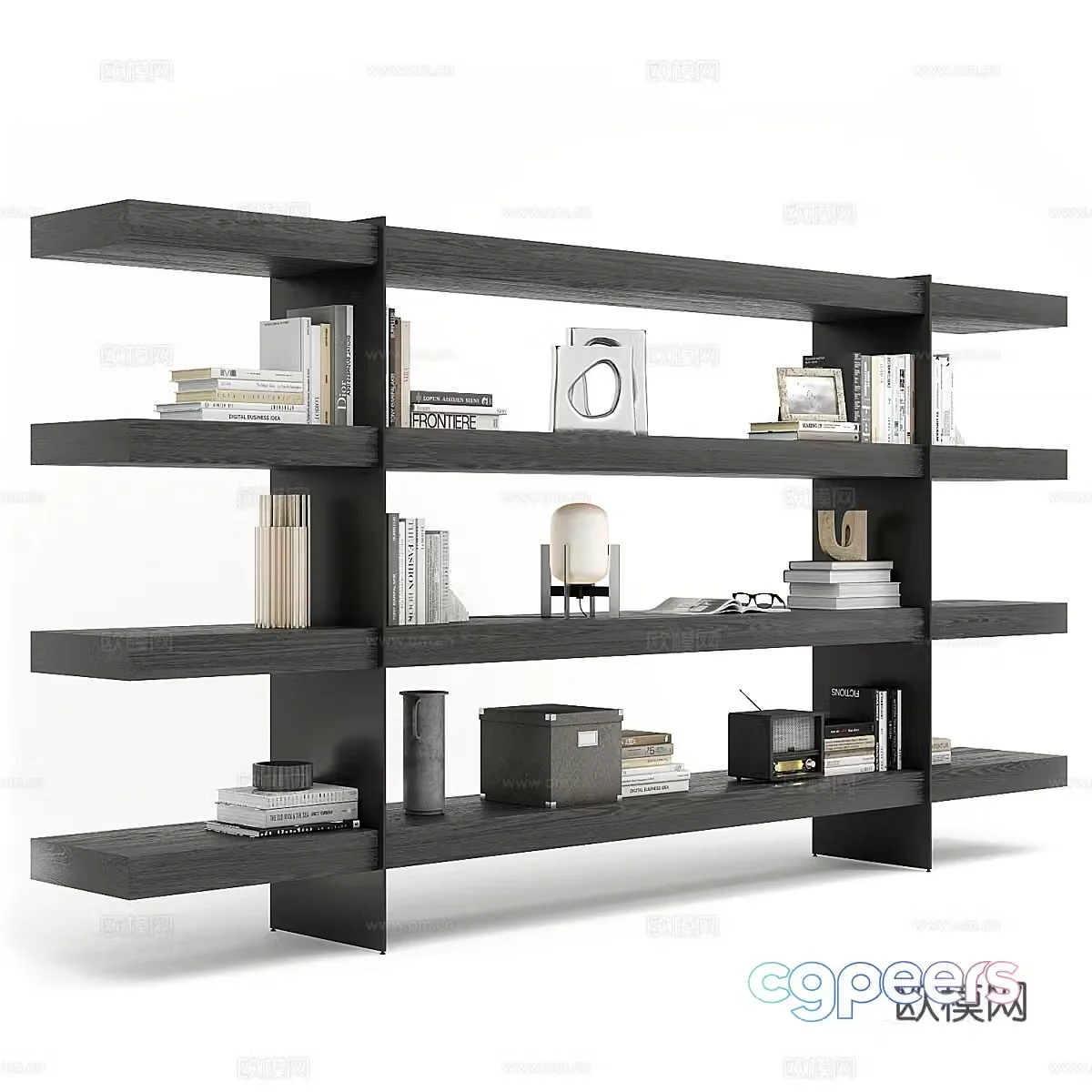 Modern Italian minimalist decorative shelf bookshelf 3d model