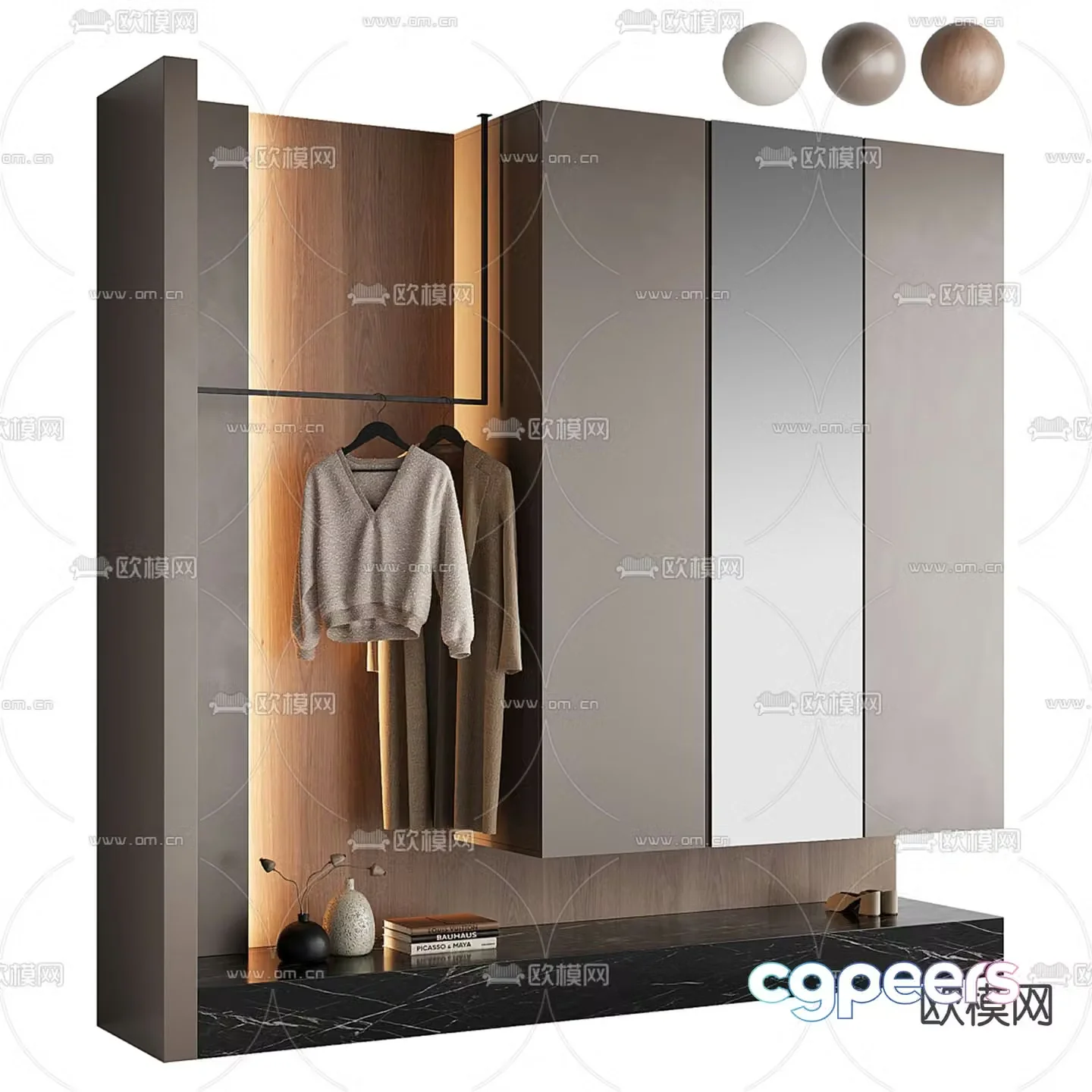 Modern wardrobe 3d model