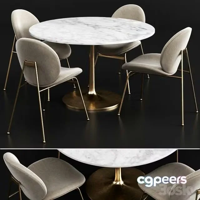 3ds Max Free – West elm and Crate & Barrel Dinning Set