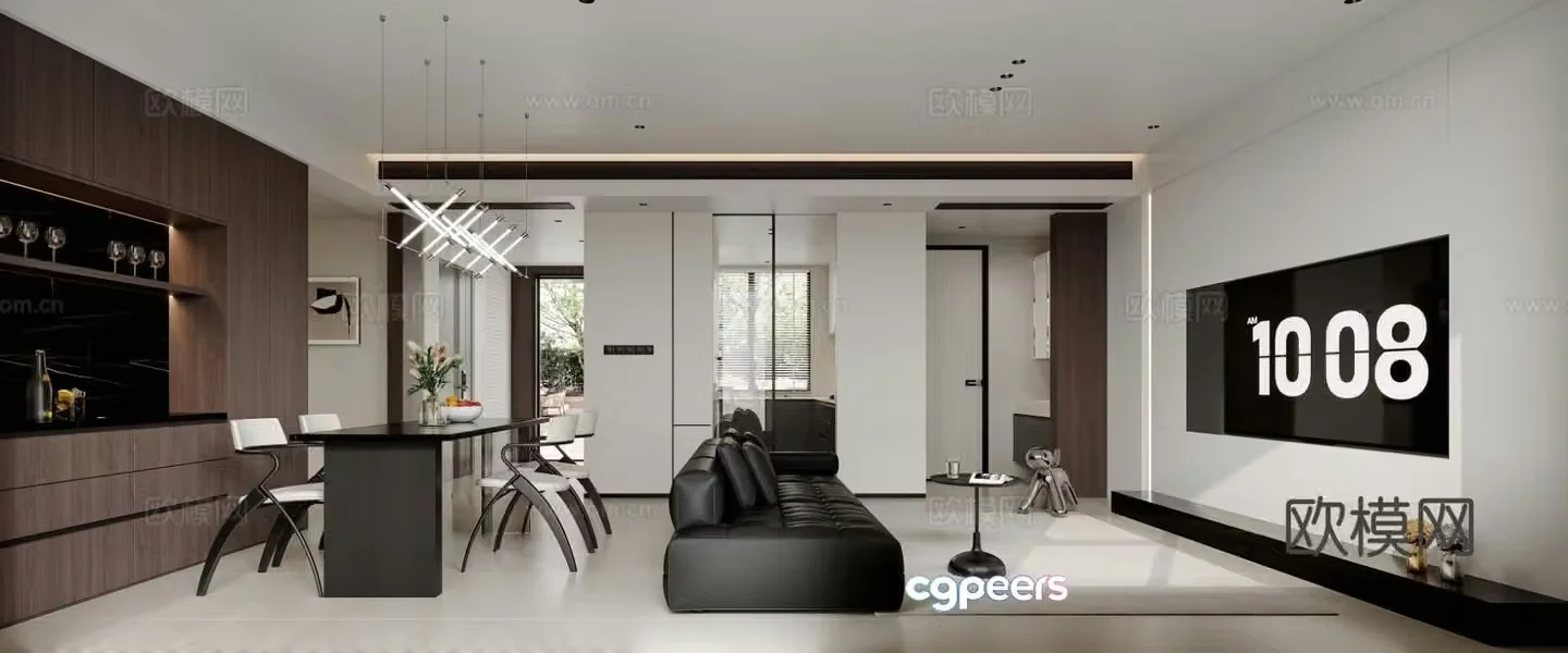 Modern guest restaurant 3d model