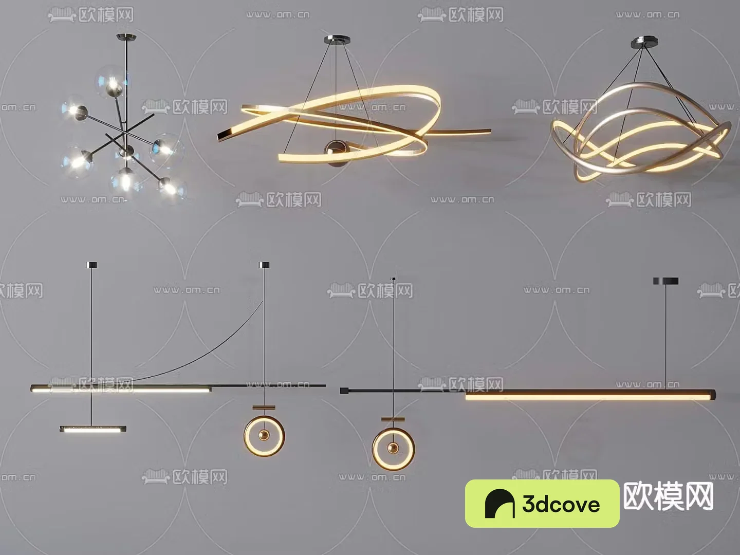 Minimalist chandelier one-word chandelier line lamp