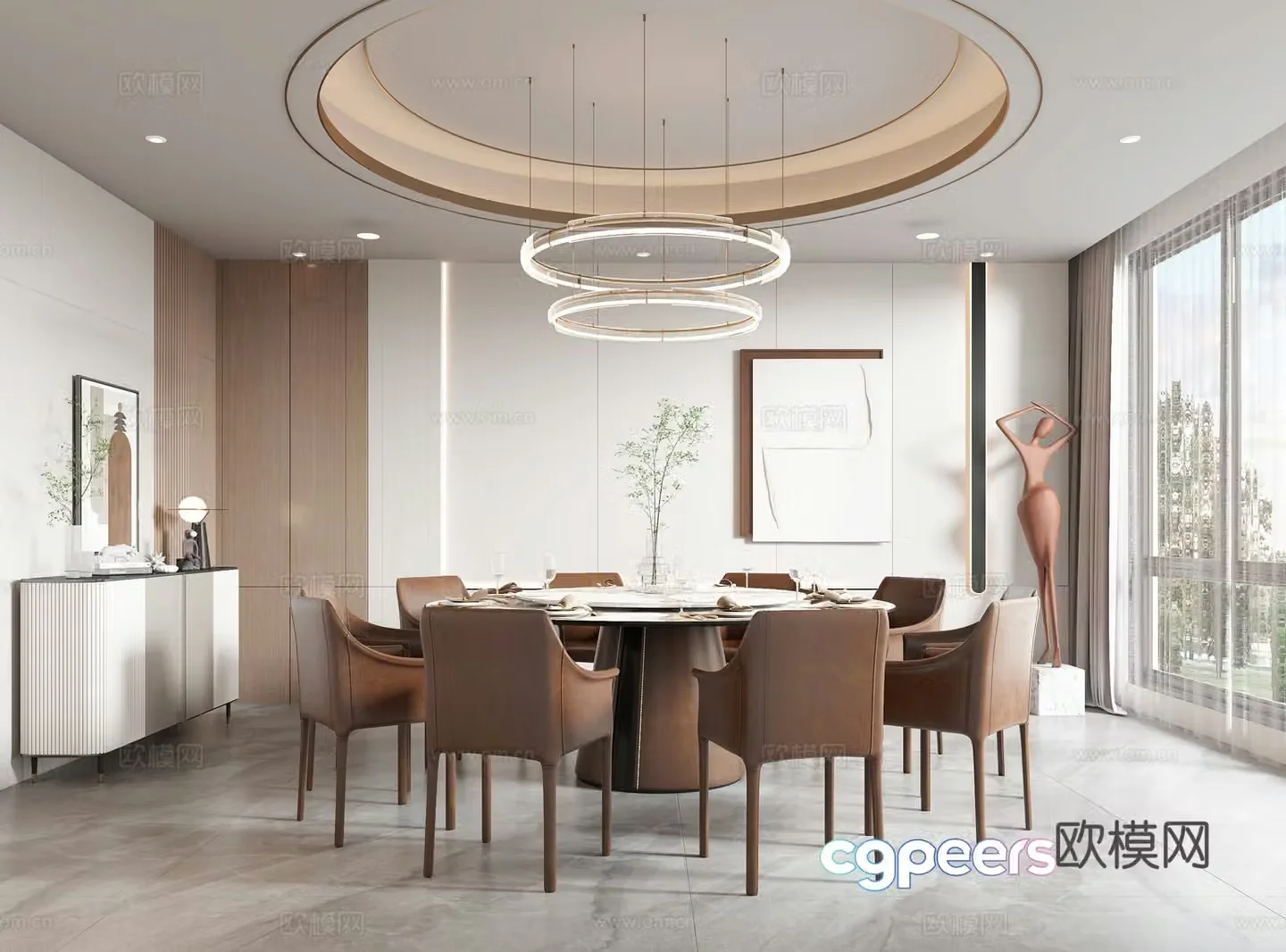 Restaurant private dining room 3D model
