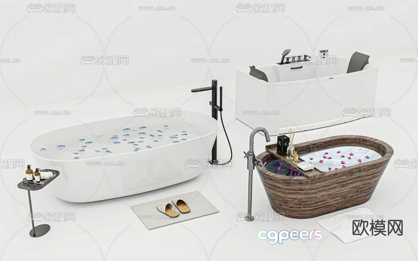 Multifunctional bathtub wooden barrel 3d model