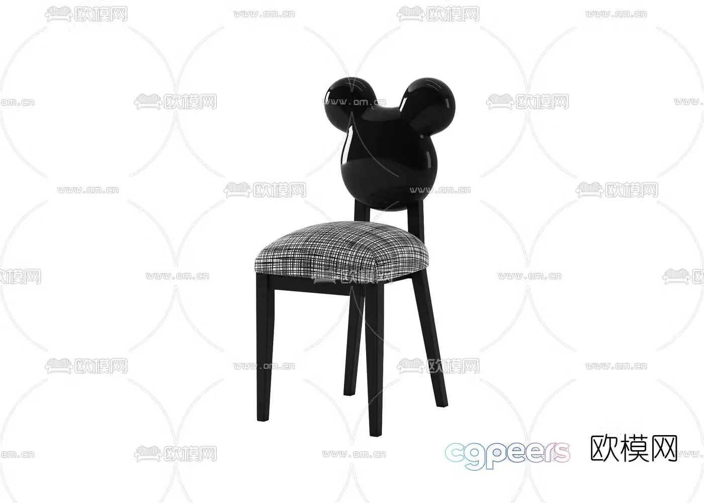 Modern fabric children’s chair 3d model