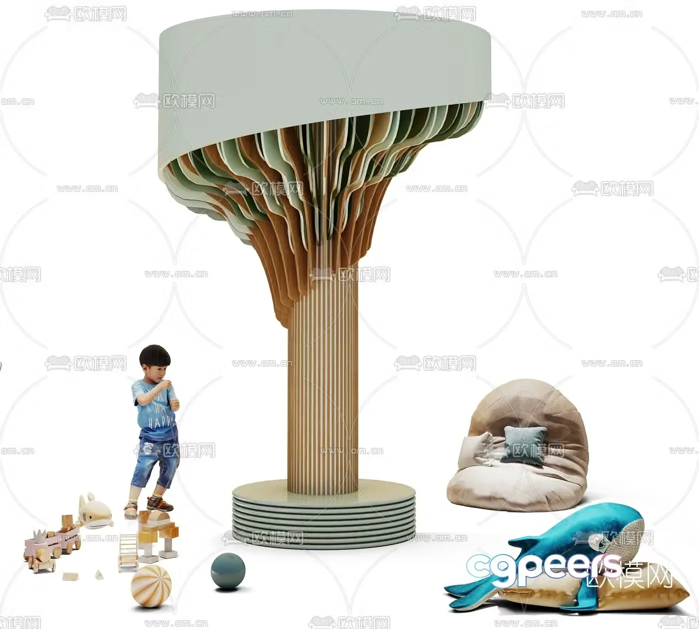 Modern children’s public chair beanbag sofa 3d model