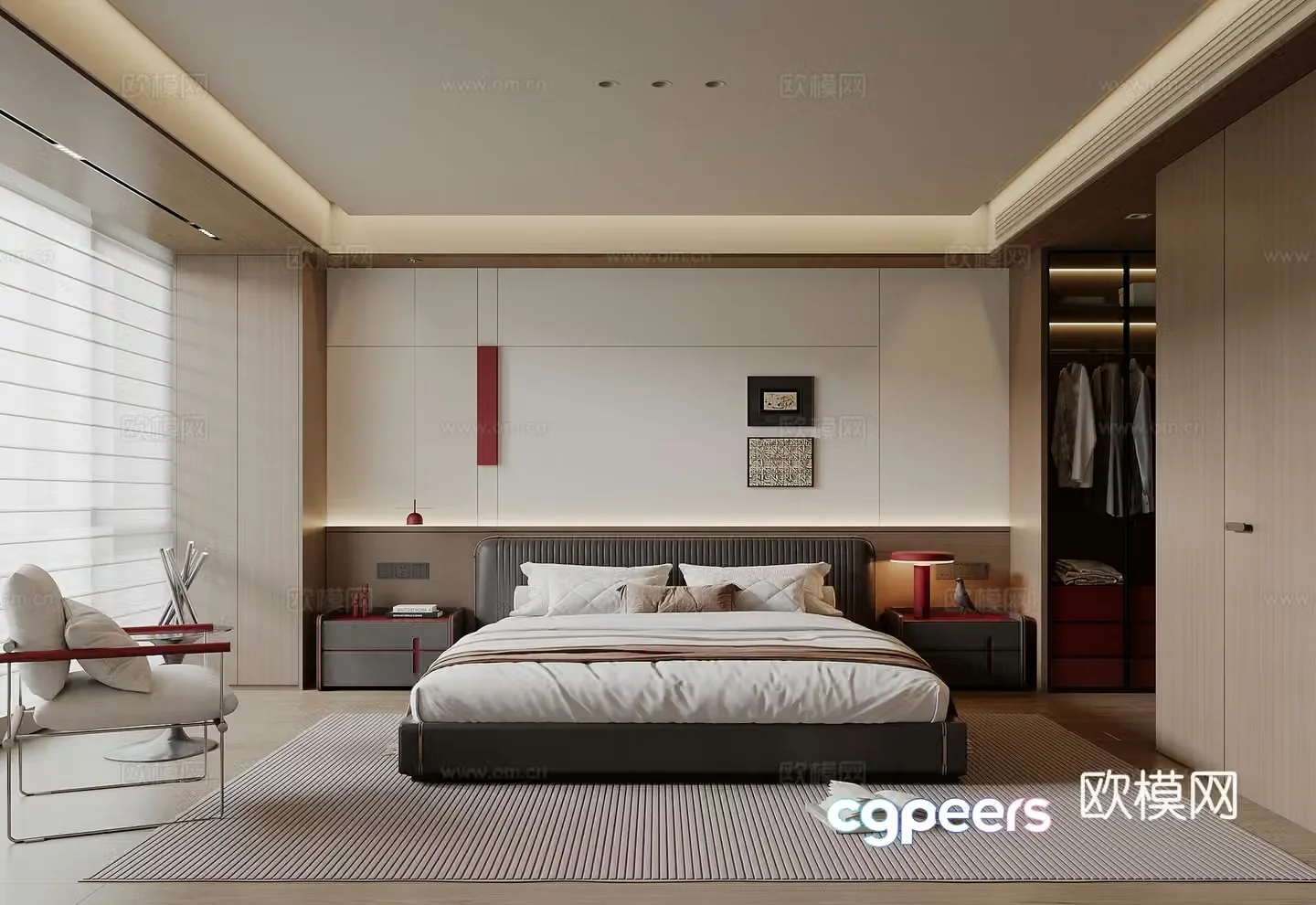 Italian bedroom modern bedroom master bedroom bedroom 3d model