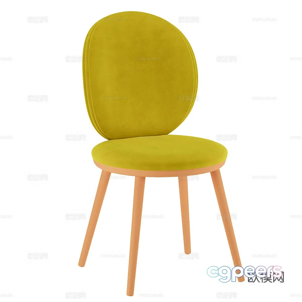 Nordic chair dining chair 3d model