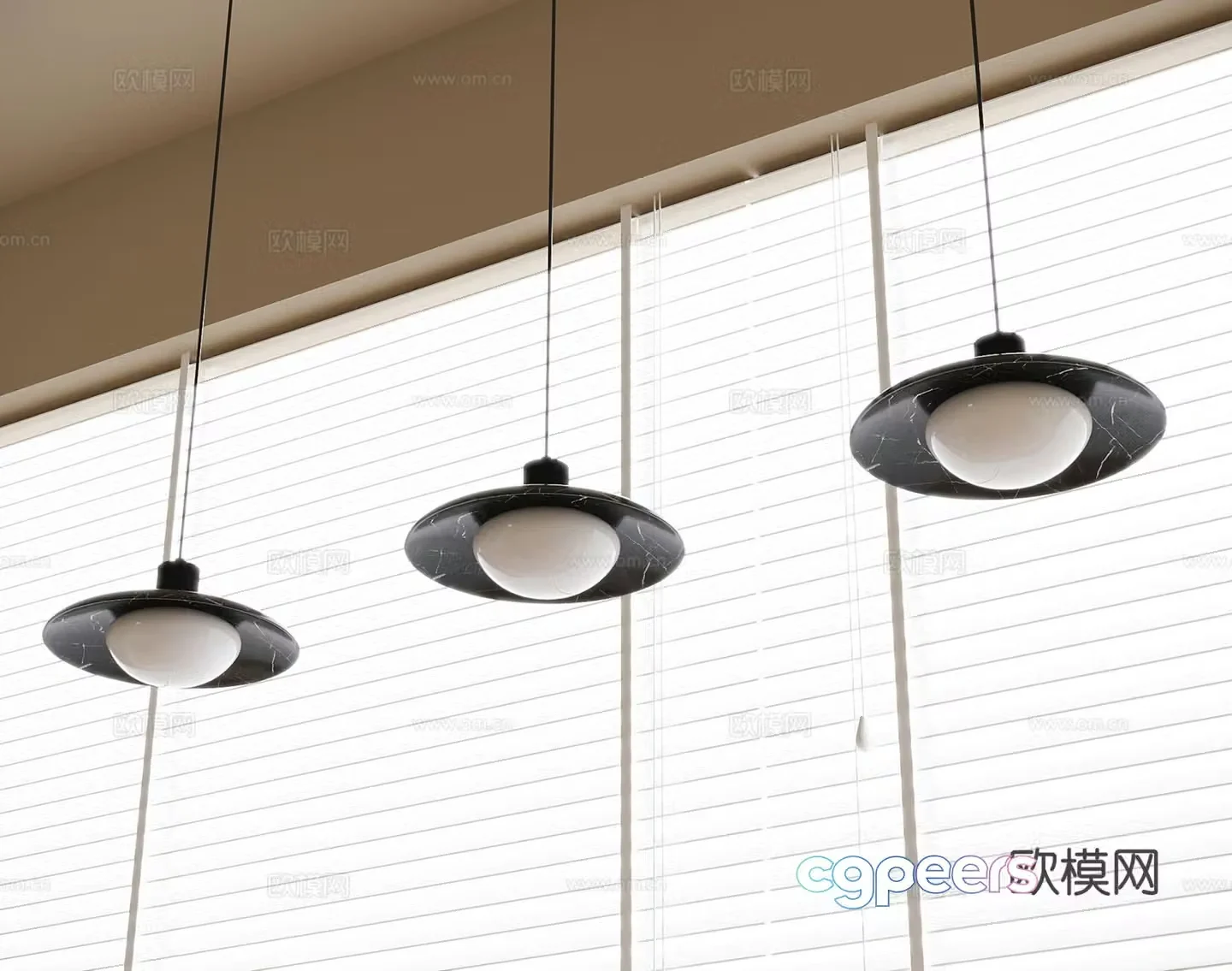 Disc chandelier restaurant chandelier 3d model