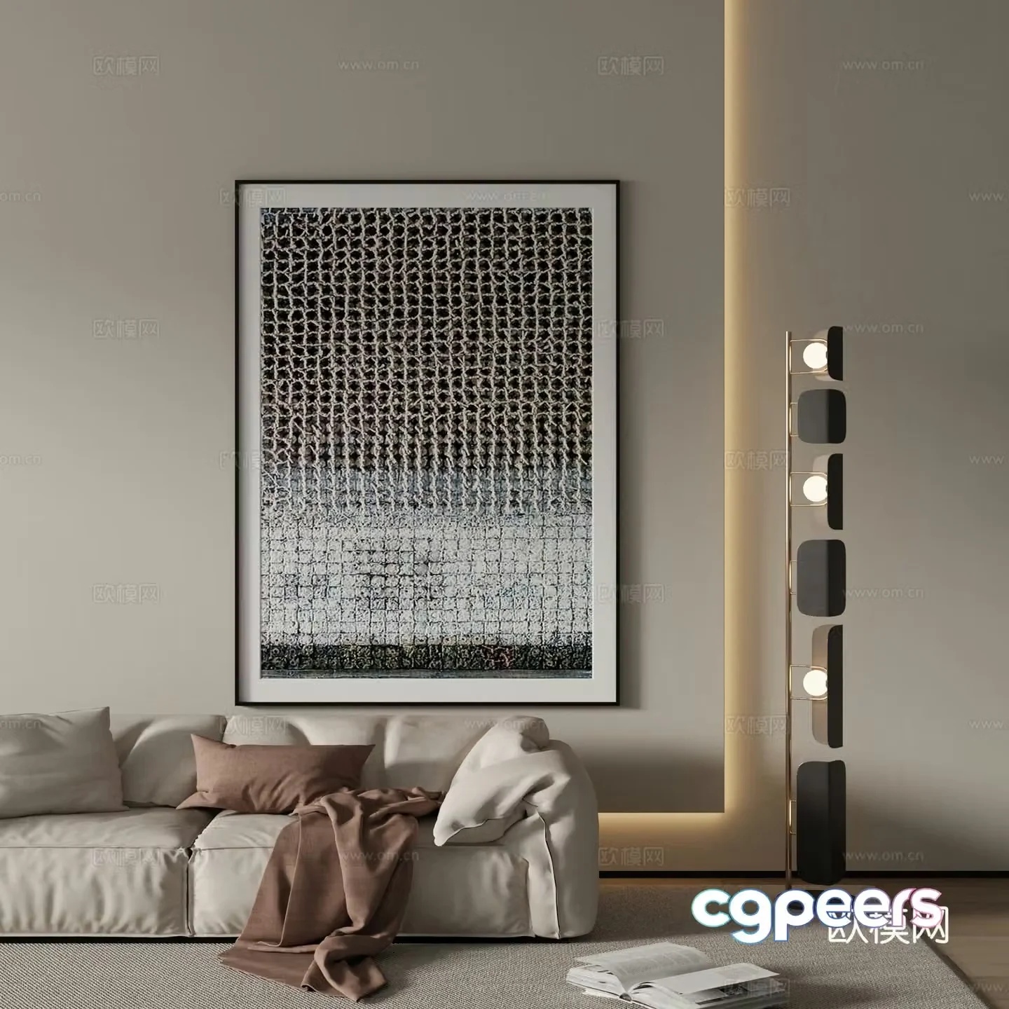 Modern abstract painting Decorative painting 3d model