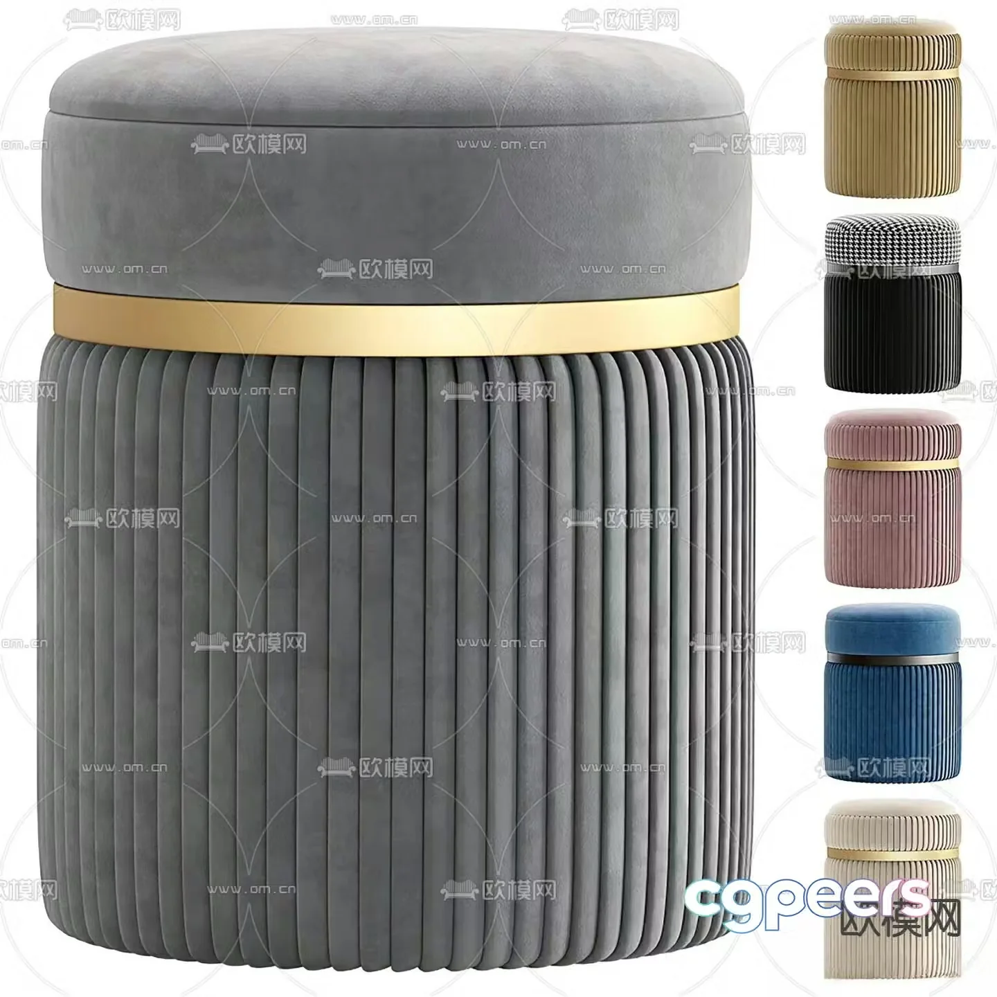 Stool sofa stool low stool 3d model