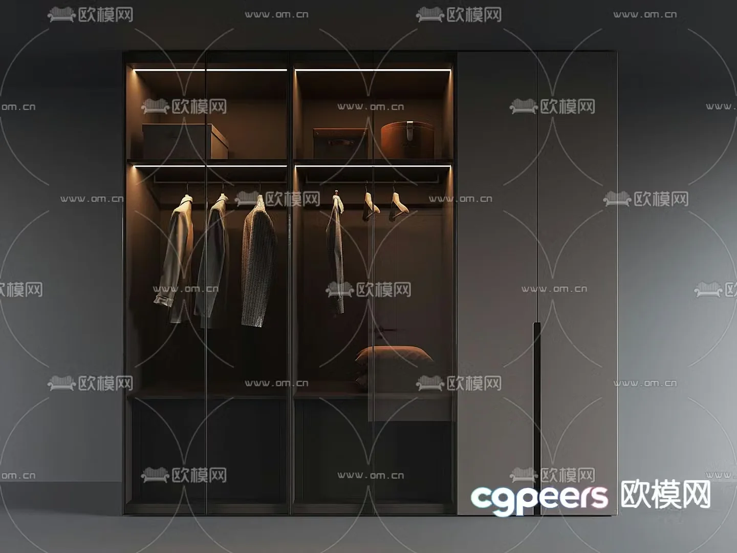 Modern wardrobe clothing apparel 3d model