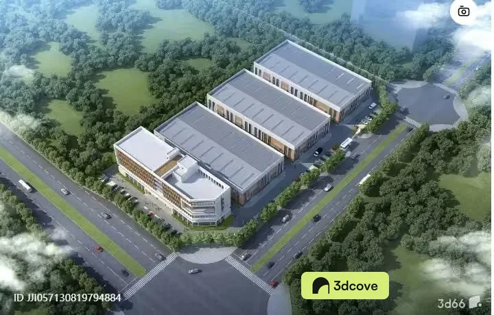 A 3D Rendering Of A Large Building